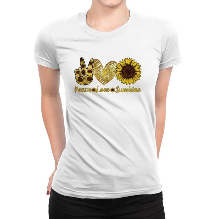 Peace Love Sunshine Sunflower Hippie Summer Lovers  Women T-shirt