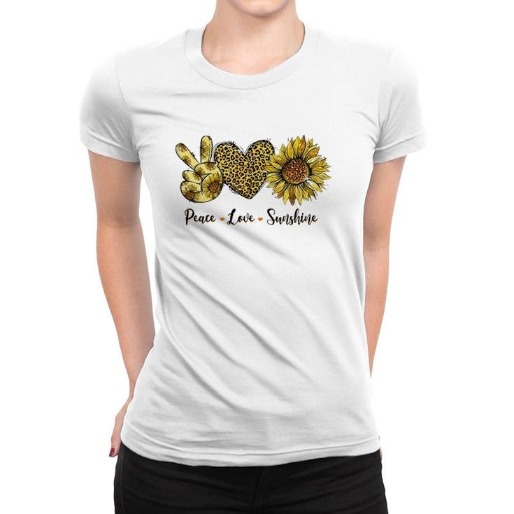 Peace Love Sunshine Sunflower Hippie Sunflower Lover Women T-shirt