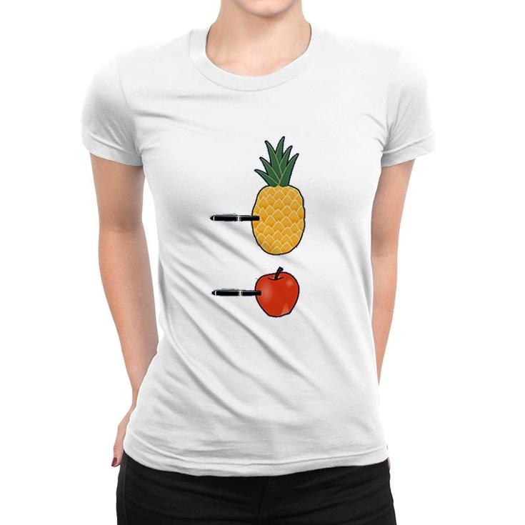 Pen Pineapple Apple Pen Meme Women T-shirt