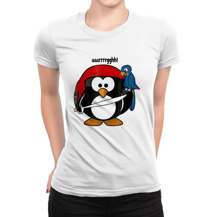 Penguin Pirate With A Parrot - Kids Or Adults Women T-shirt