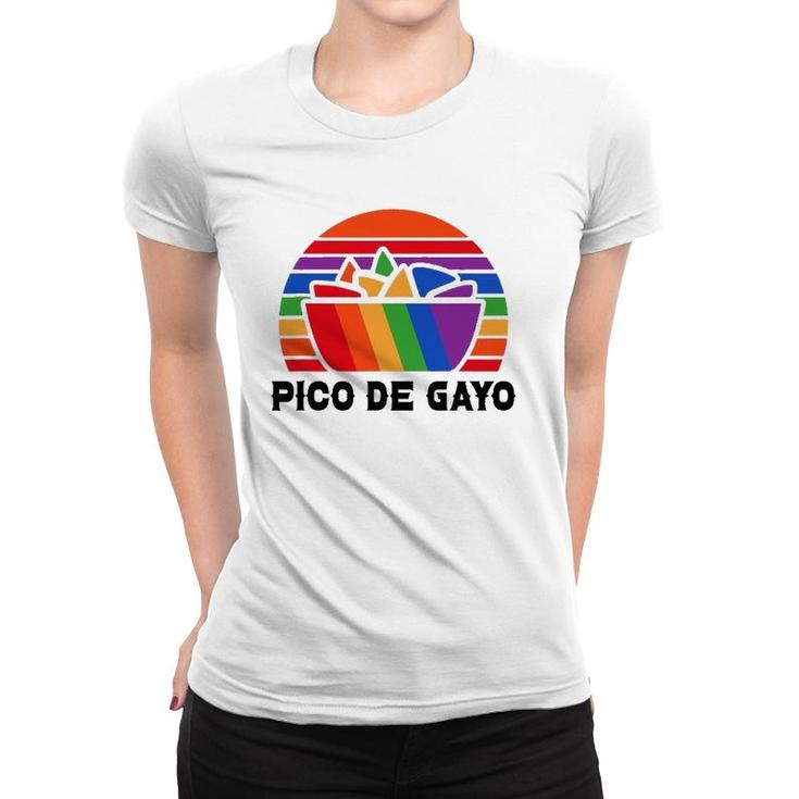 Pico De Gayo Funny Gay Lesbian Pride Rainbow Mexican Food Women T-shirt