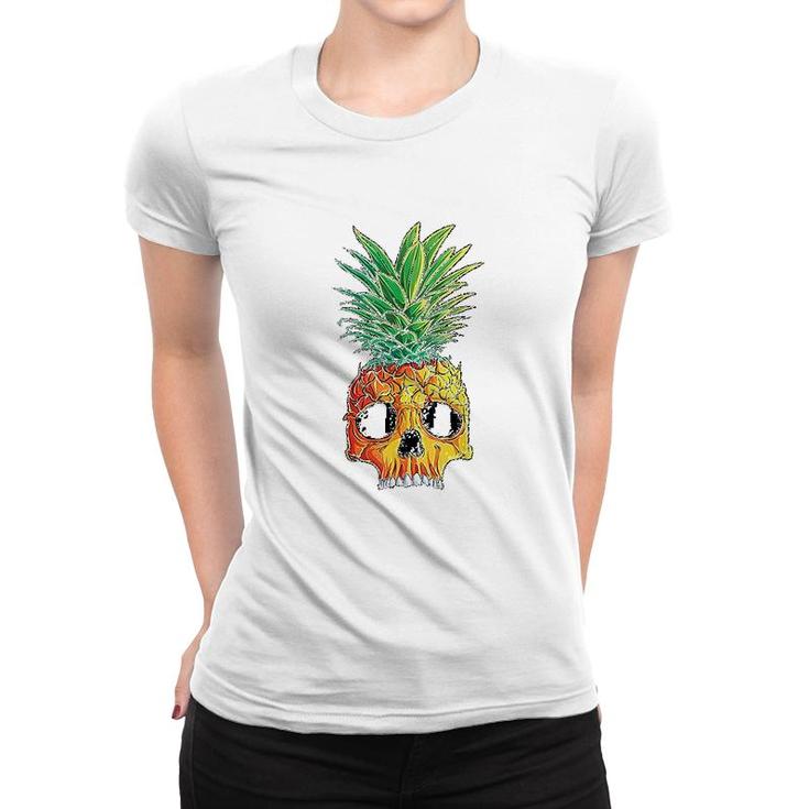 Pineapple Skull Aloha Beaches Hawaiian Hawaii Goth Women T-shirt