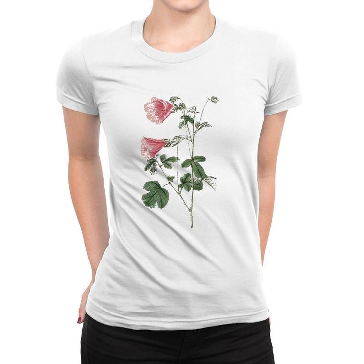Pink Botanical Vintage Flower Women T-shirt