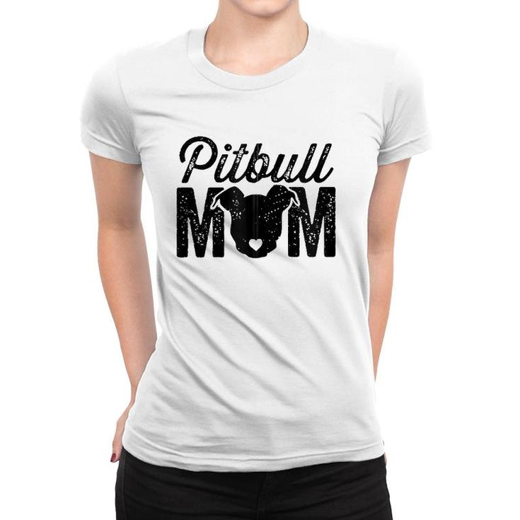 Pit Bull Mom Dog Lover Mother's Day Pitbull Face Zip Women T-shirt