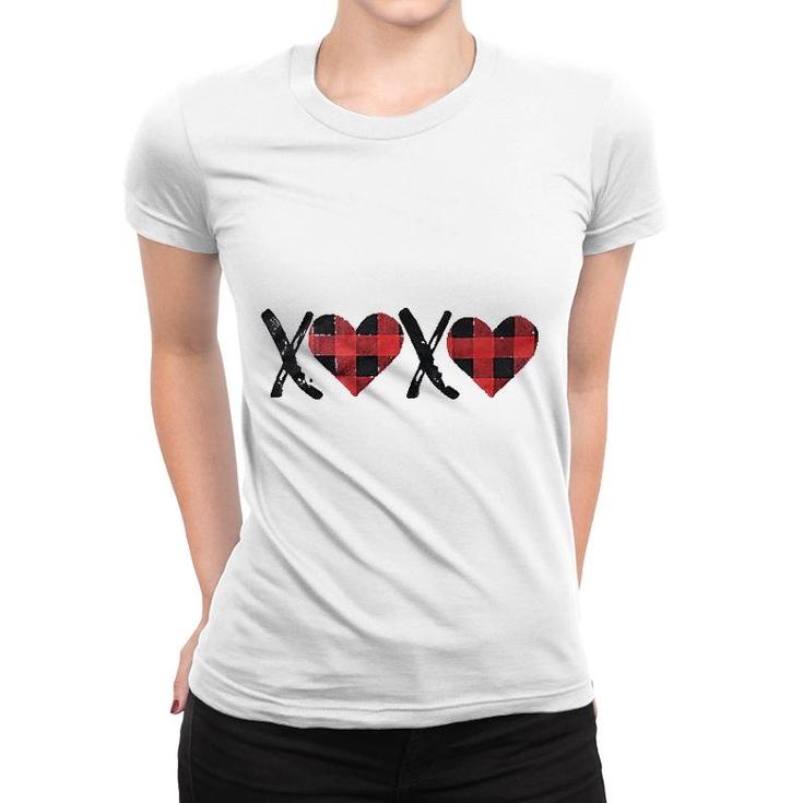 Plaid Heart Valentines Day Women T-shirt