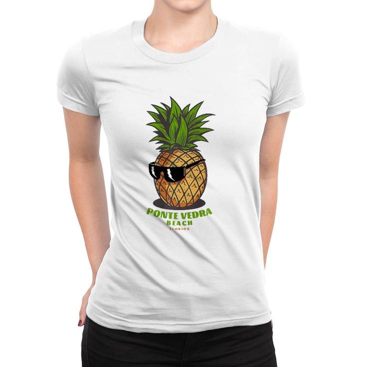 Ponte Vedra Beach Florida Fl Cute Pineapple Sunglasses Premium Women T-shirt