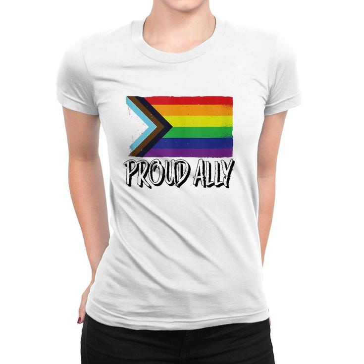 Proud Ally Pride Month Lgbtq Black Pride Flag  Women T-shirt