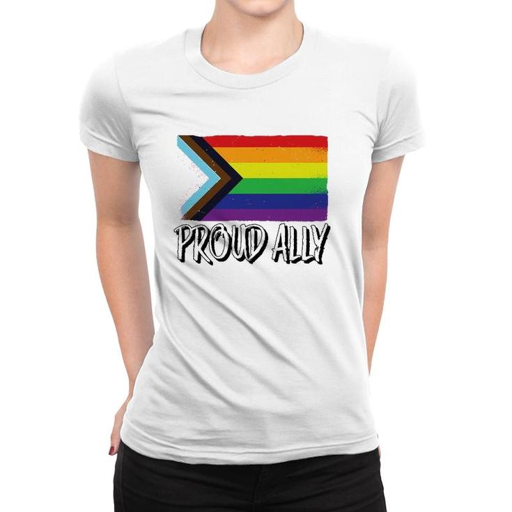Proud Ally Pride Month Lgbtq Black Pride Flag Women T-shirt