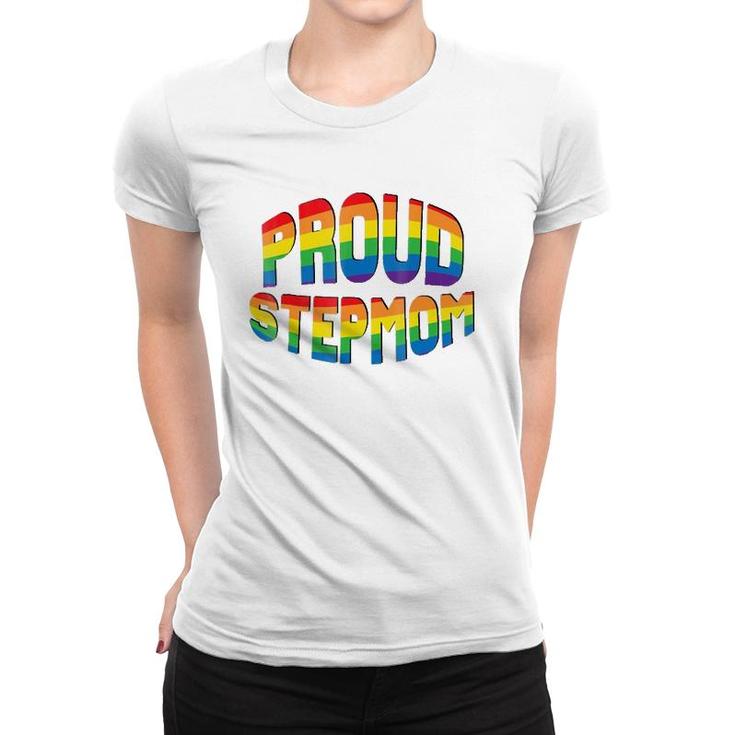 Proud Stepmom Lgbtq Pride Rainbow Flag Allies Ally Women T-shirt