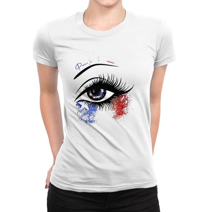 Puerto Rican Women Gift Puerto Rican Flag Eye Women T-shirt