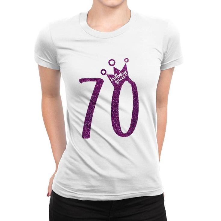 Purple 70Th Birthday  70Th Birthday Queen Women T-shirt
