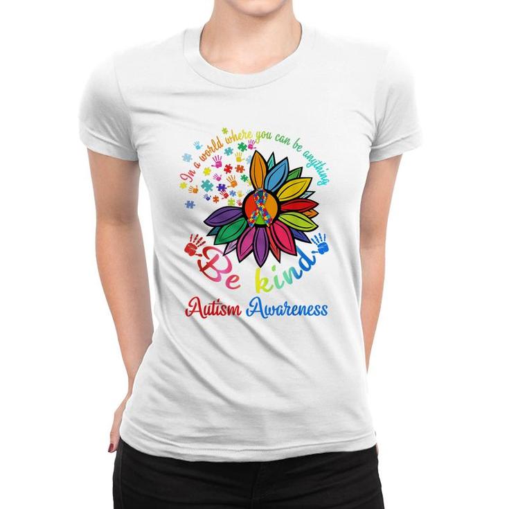 Puzzle Sunflower Be Kind Autism Awareness Mom Support Kids  Women T-shirt