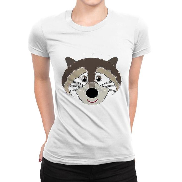 Raccoon Animal Face Women T-shirt