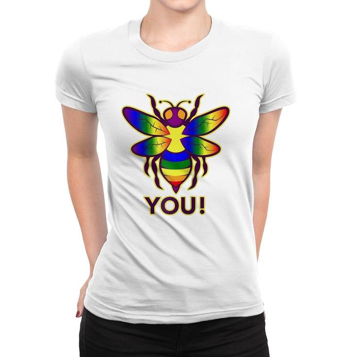 Rainbow Bee You Gay Pride Awareness  Women T-shirt