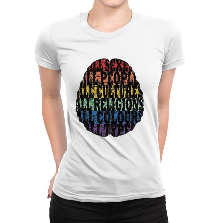 Rainbow Flag Brain Variety Tolerance Rainbow Lgbtq Women T-shirt