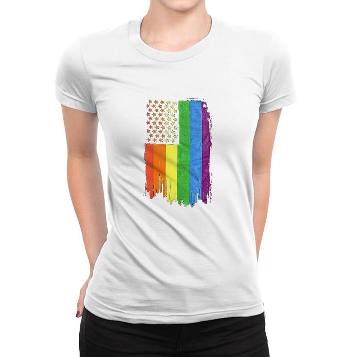 Rainbow Pride Flag Camo Lgbt Women T-shirt