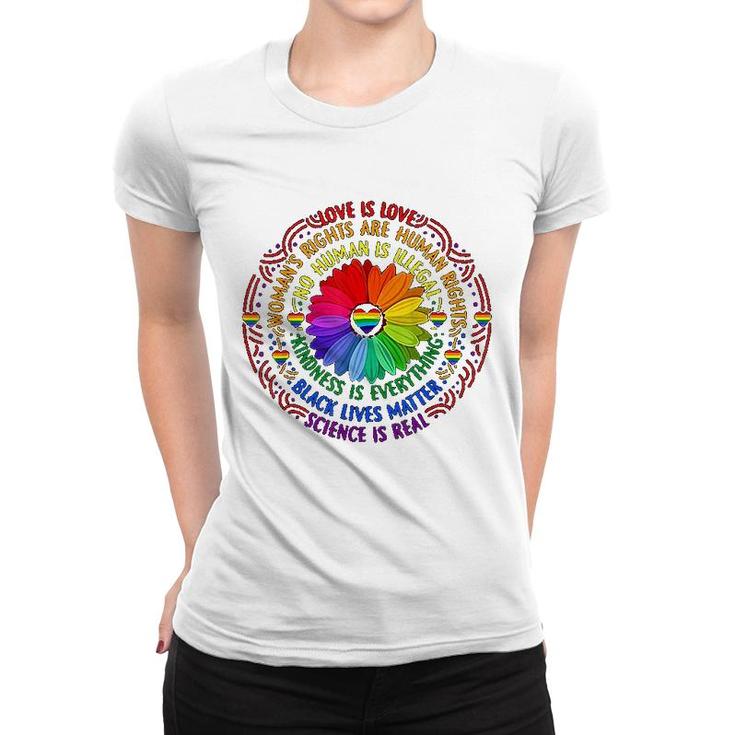 Rainbow  Science Lgbt Pride Flower Women T-shirt