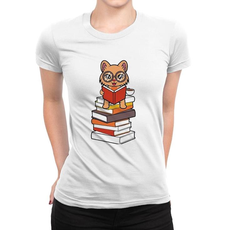 Reading And Cats Cute Cat Reading Women T-shirt
