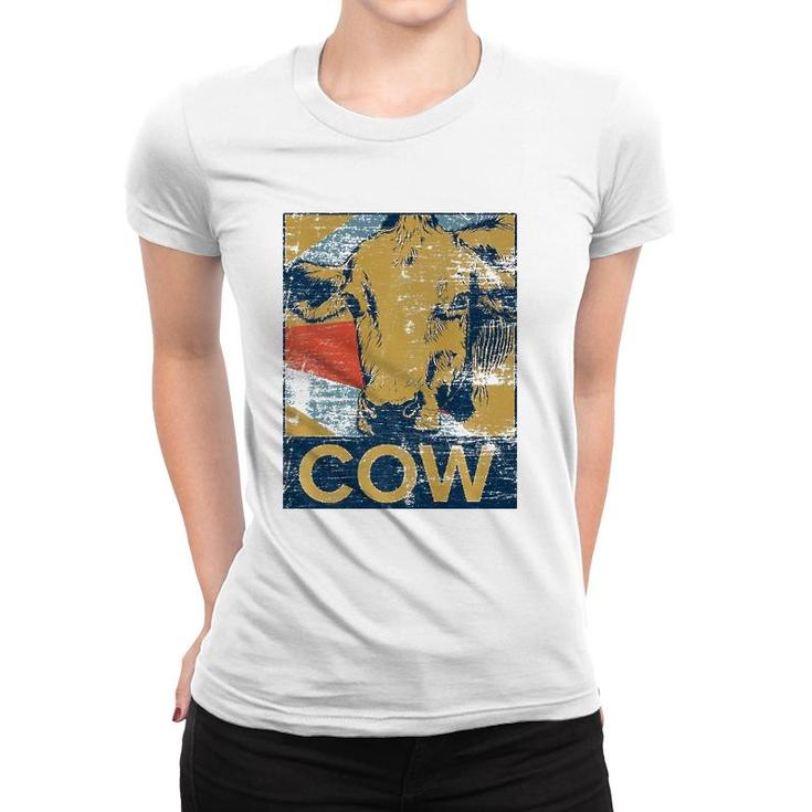 Retro Cow  Vintage Women T-shirt