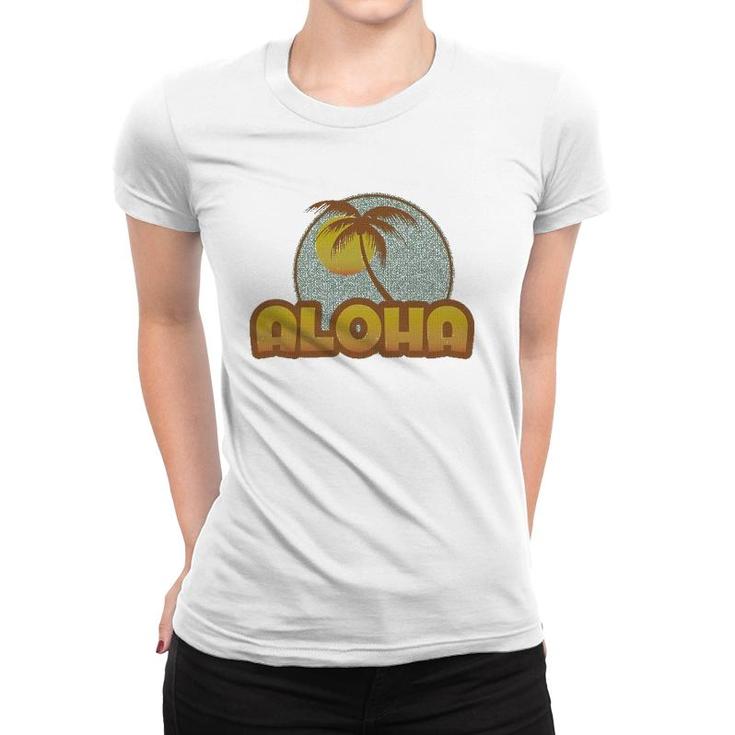 Retro Hawaii Tee Vintage Aloha Sunset Beach Women T-shirt