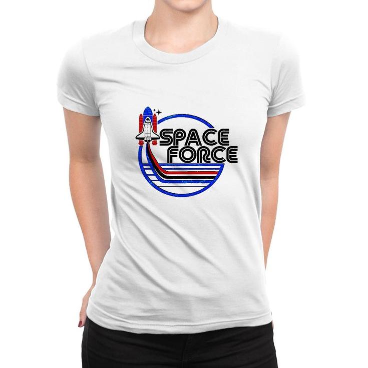 Retro Usa American Space Force Emblem Women T-shirt