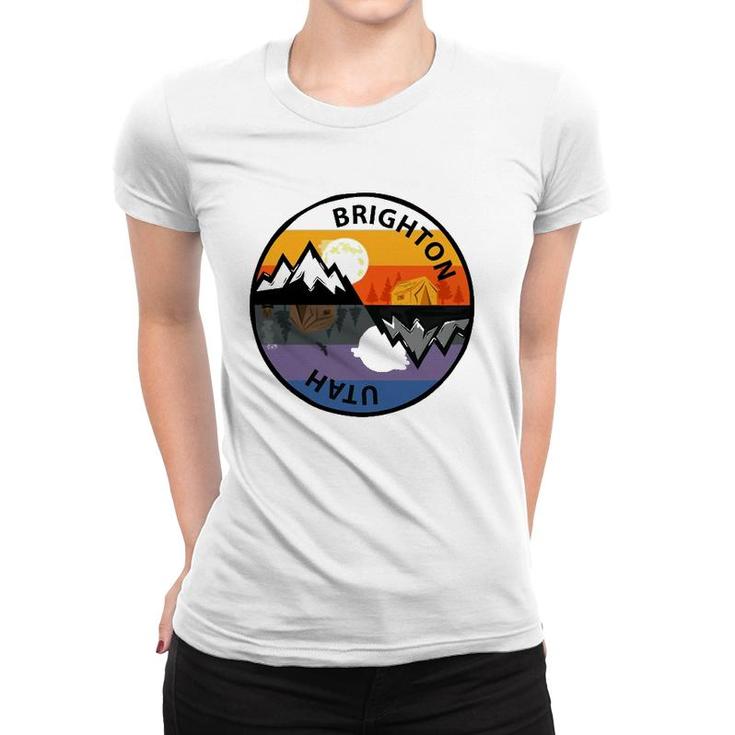 Retro Vintage Brighton, Utah Souvenir Camping Women T-shirt