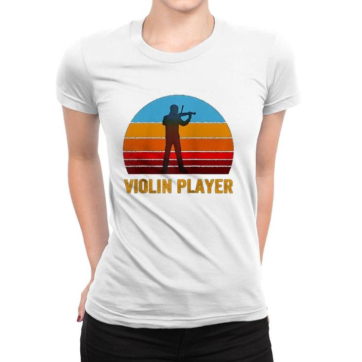 Retro Vintage Style Sunset Violin  Women T-shirt