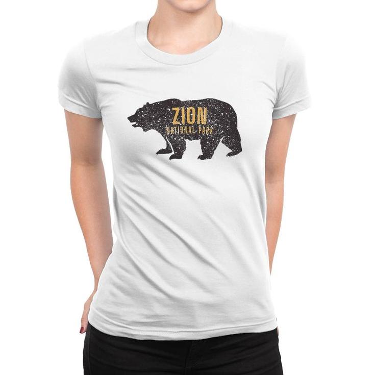 Road Trip Mount Zion National Park Bear Graphic Retro Women T-shirt