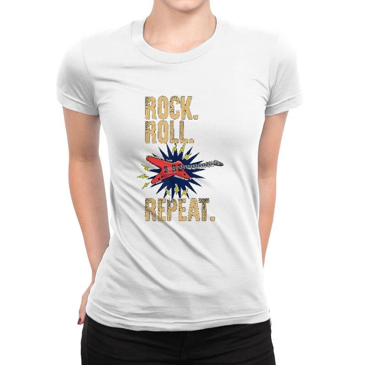 Rock Roll Guitar Repeat Women T-shirt
