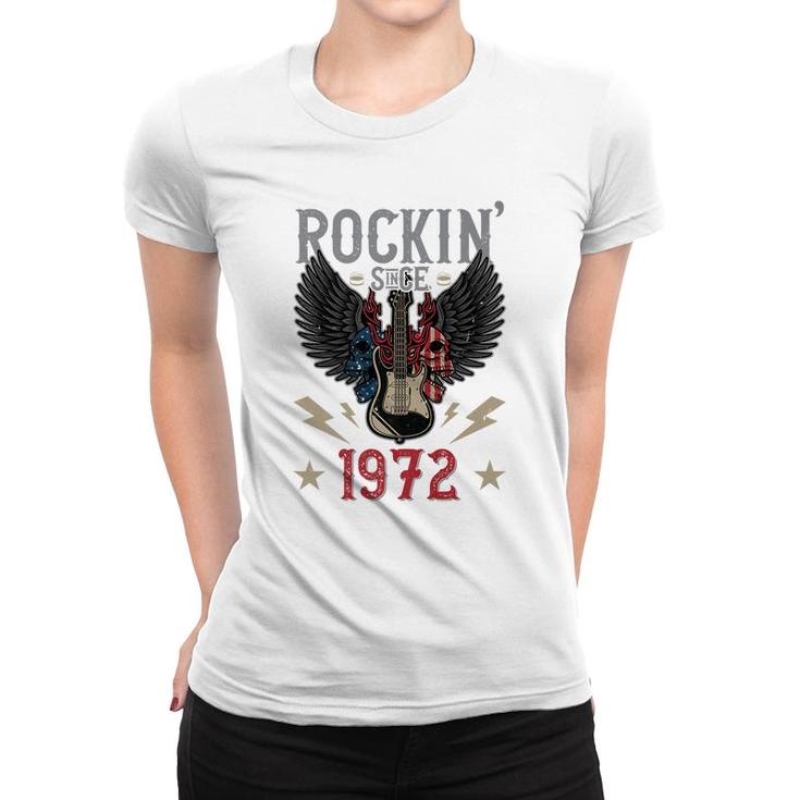Rockin Since 1972 T  Rock N Roll Lovers 50Th Birthday Premium  Women T-shirt