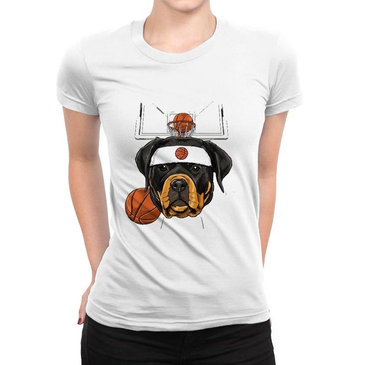 Rottweiler Basketball Dog Lovers Basketball Player  Women T-shirt