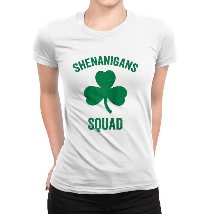 Shenanigans Squad Funny St Patrick's Day Matching Group Gift Raglan Baseball Tee Women T-shirt