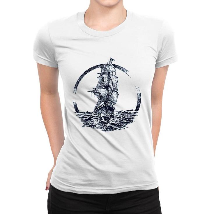Ship Sailing The Ocean Seas Women T-shirt