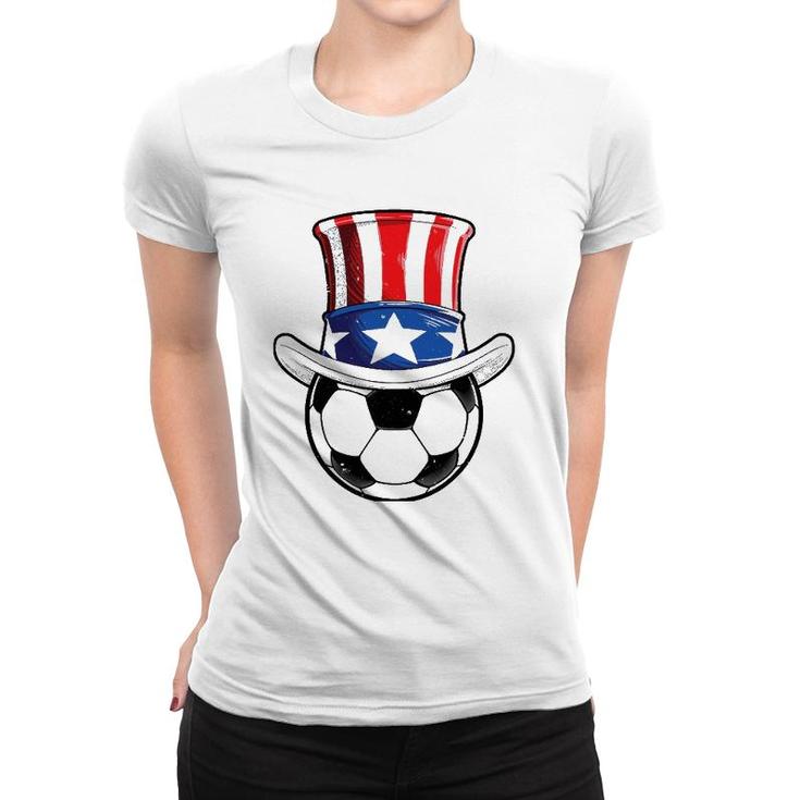 Soccer Uncle Sam 4Th Of July Kids Boys American Flag Funny Women T-shirt