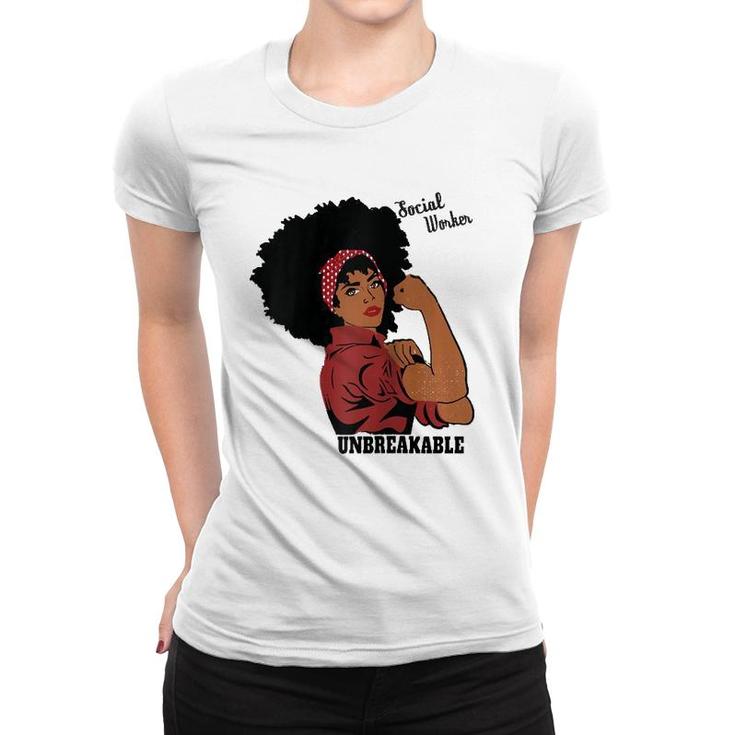 Social Worker Typography Awareness Gift Black Women Raglan Baseball Tee Women T-shirt