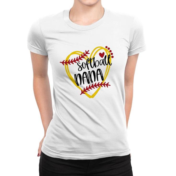 Softball Nana Heart Player Women T-shirt