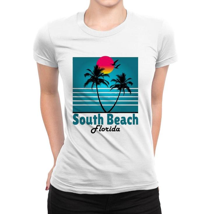South Beach Miami Florida Seagulls Souvenirs Women T-shirt