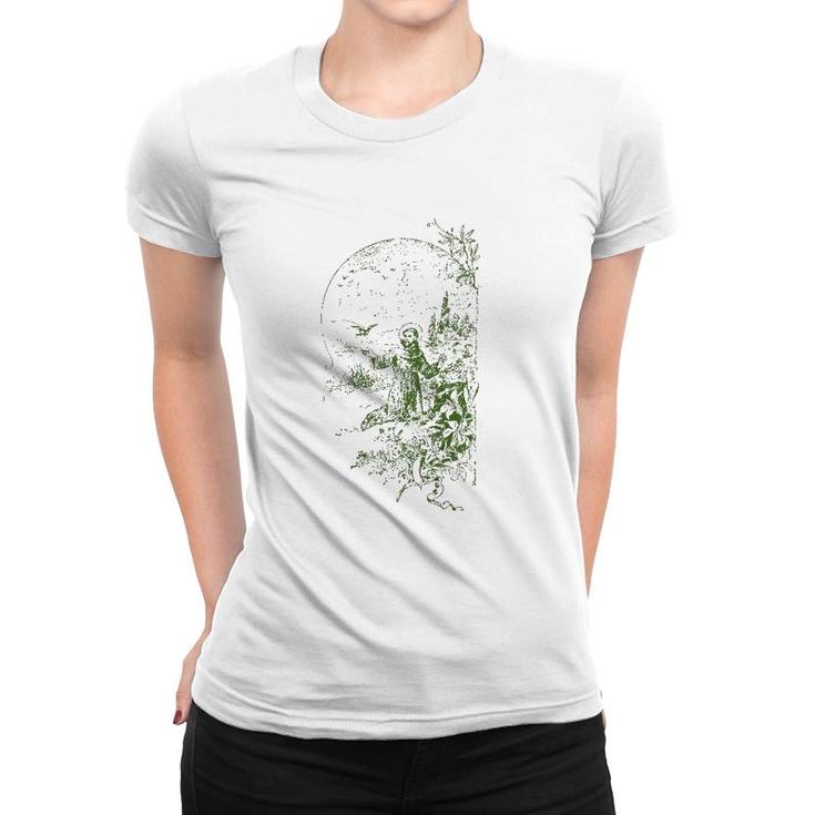 St Francis Of Assisi Vintage Saints Catholic Ecology Animals  Women T-shirt