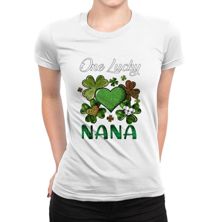 St Patrick's Day Women's Shamrock Buffalo Plaid Lucky Nana Women T-shirt