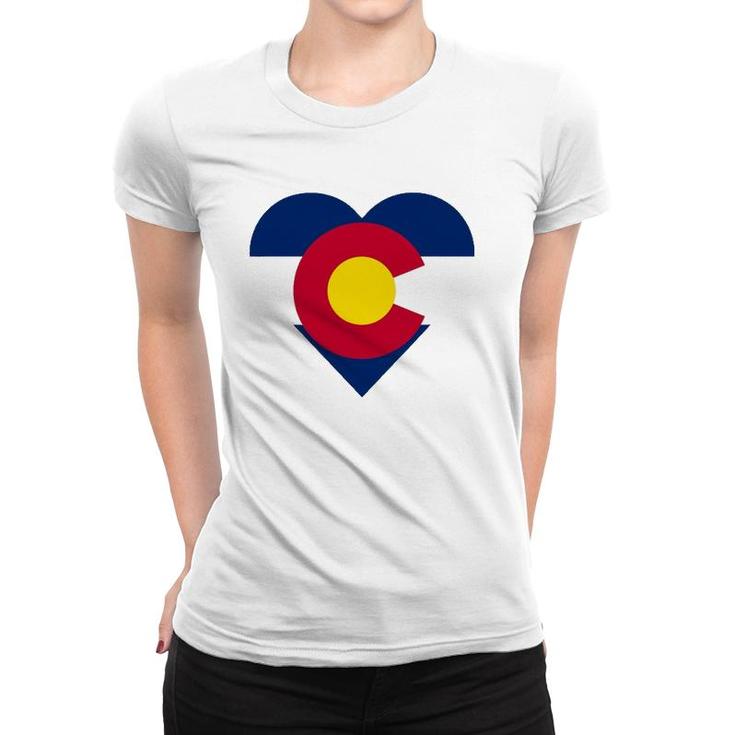 State Of Colorado Flag Heart Gift Novelty Men Women Women T-shirt