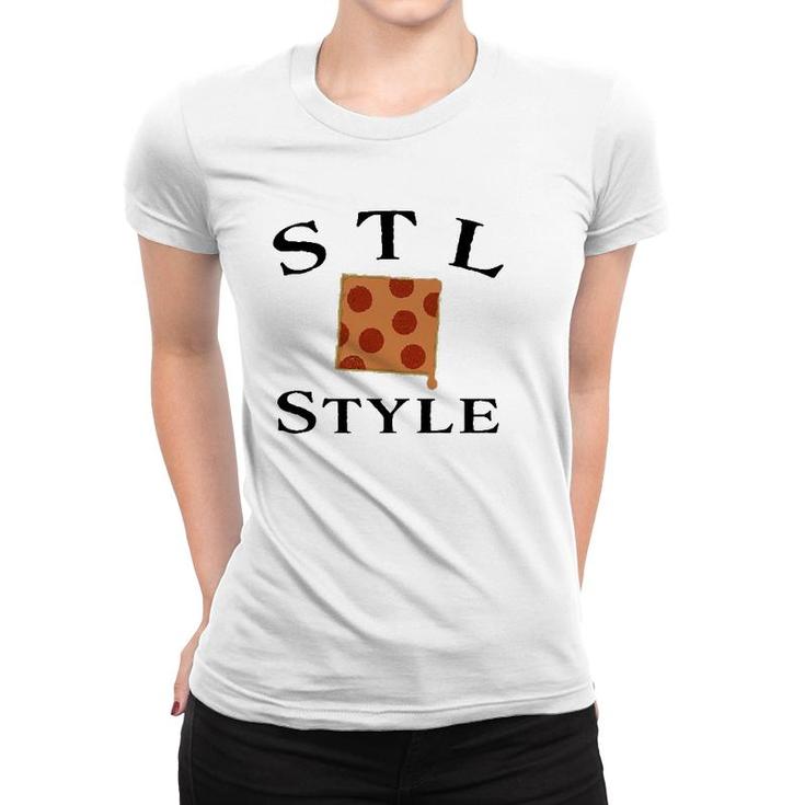 Stl St Louis Style Pepperoni And Provel Square Pizza Women T-shirt