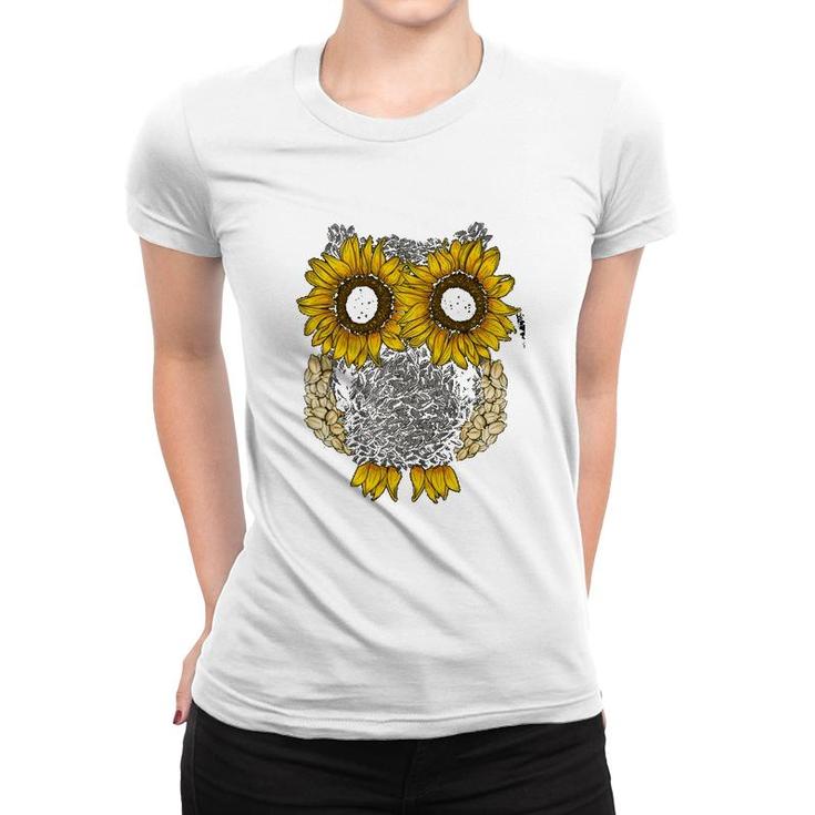 Sunflower Seeds Owl Women T-shirt