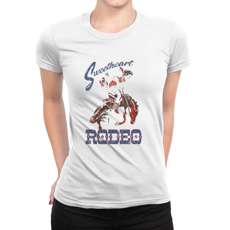Sweetheart Of The Rodeo Western Cowboy Cowgirl Vintage Cute V-Neck Women T-shirt