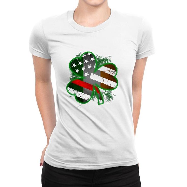 Thin Red Line St Patrick's Day Honoring Firefighters Women T-shirt