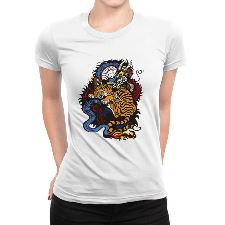 Tiger Vs Dragon Lovers Gift Women T-shirt