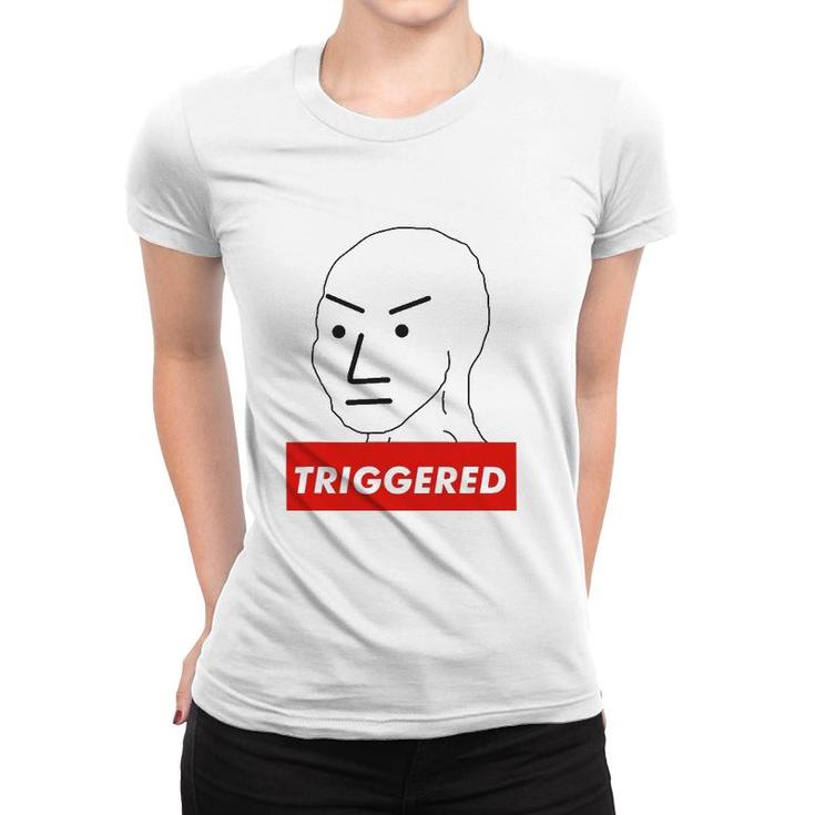Triggered Npc Non Playable Character Sjw Wojak Meme Women T-shirt