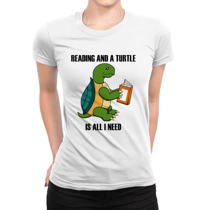 Turtles And Reading Funny Saying Book Women T-shirt