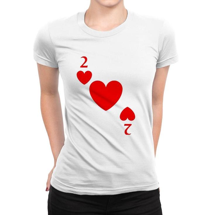 Two Of Hearts Costume Halloween Deck Of Cards Women T-shirt