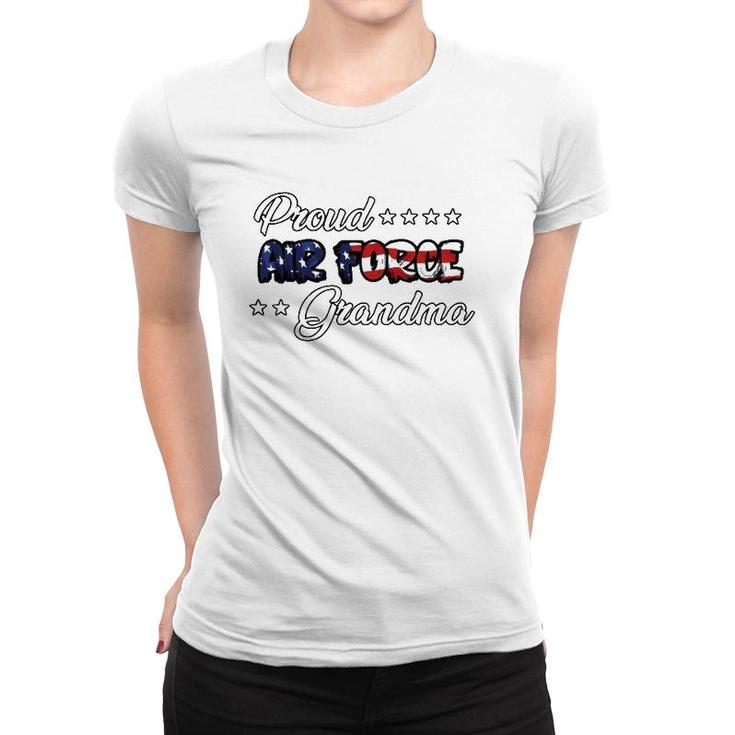 Us Flag Bold Proud Air Force Grandma Women T-shirt