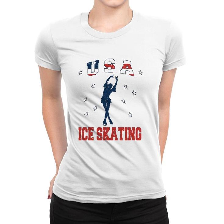 Usa Ice Skating Dance Support Women T-shirt